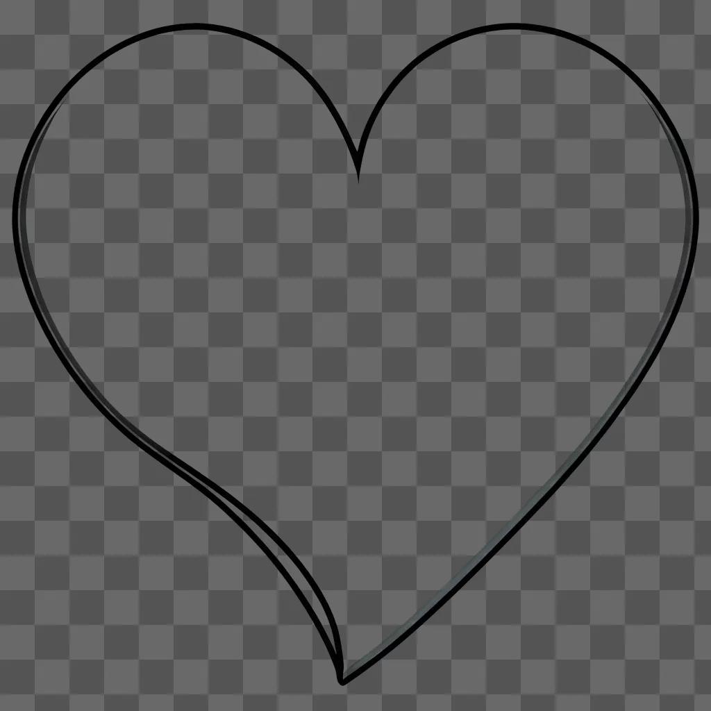 Heart outline on black background