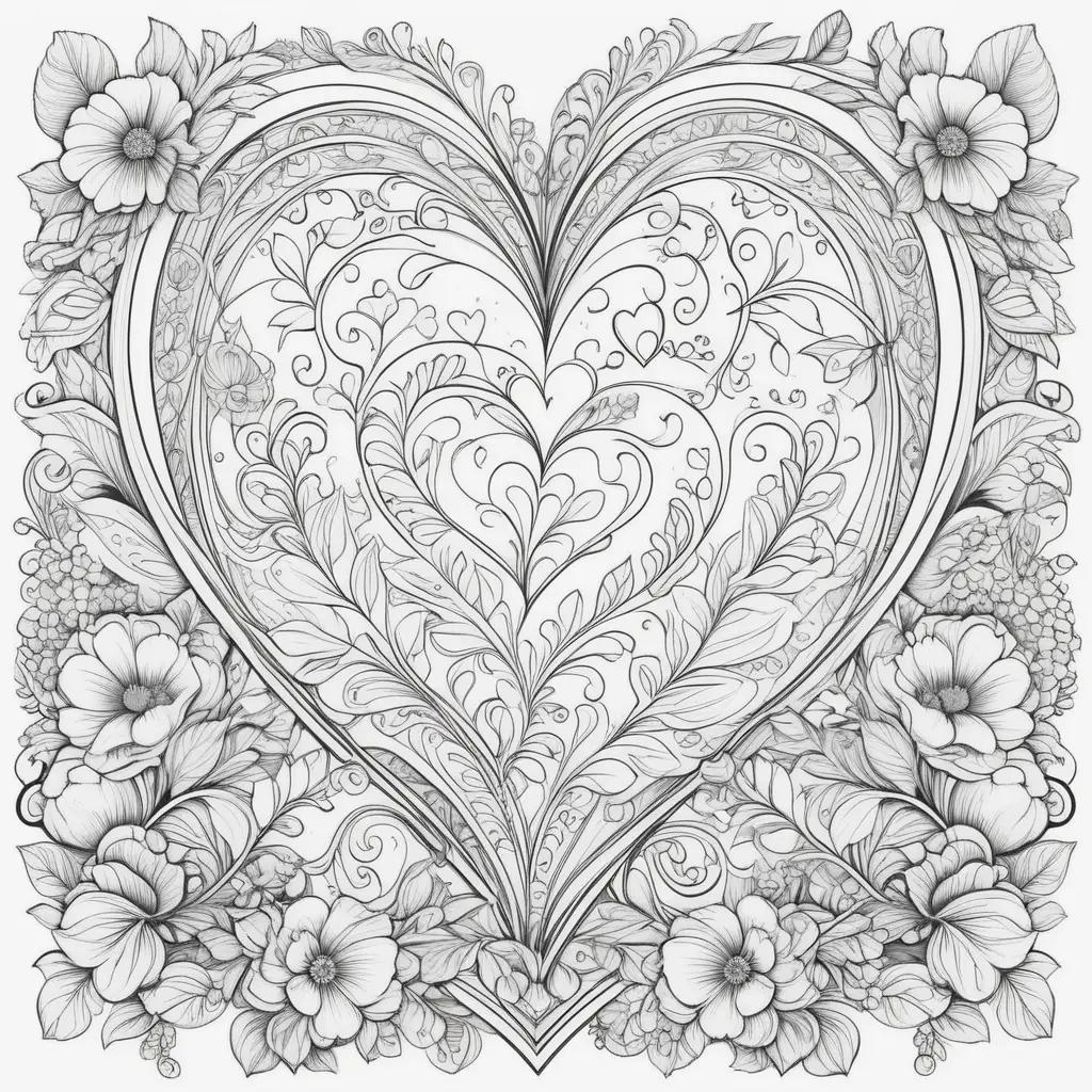 Heart-shaped Valentines Day Coloring Pages