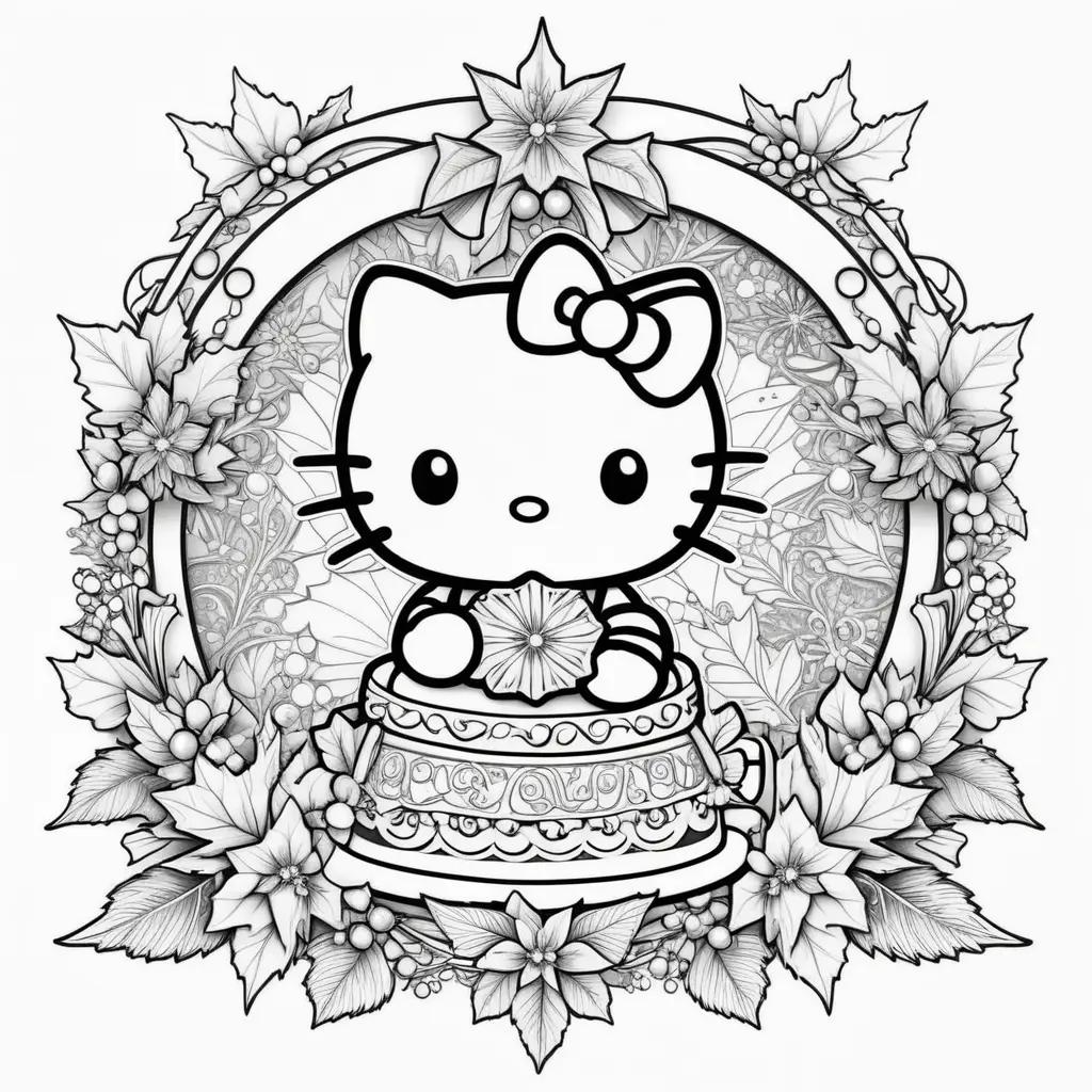 Hello Kitty Christmas coloring pages for kids