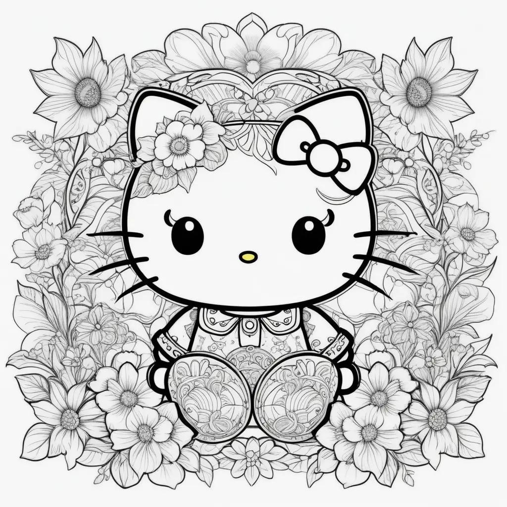 Hello Kitty Coloring Page for Adults