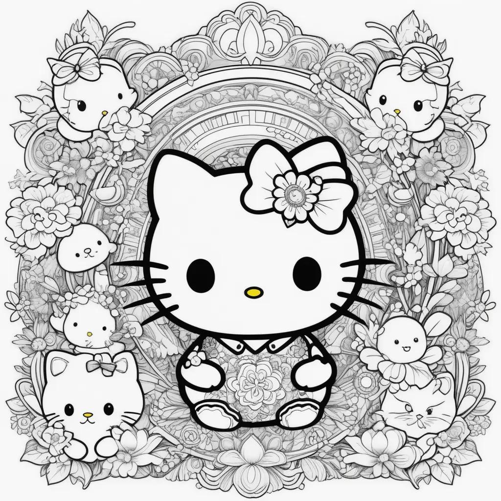 Hello Kitty Coloring Pages With Flowers