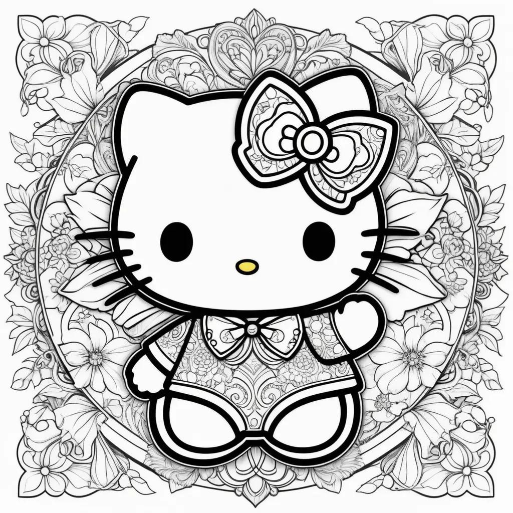 Hello Kitty Coloring Pages for Adults