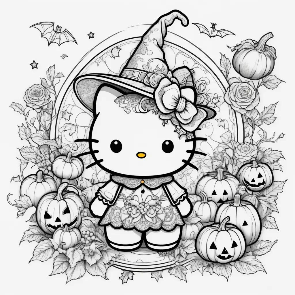 Hello Kitty Halloween Coloring Pages: A Collection of Fun and Frightening Artwork