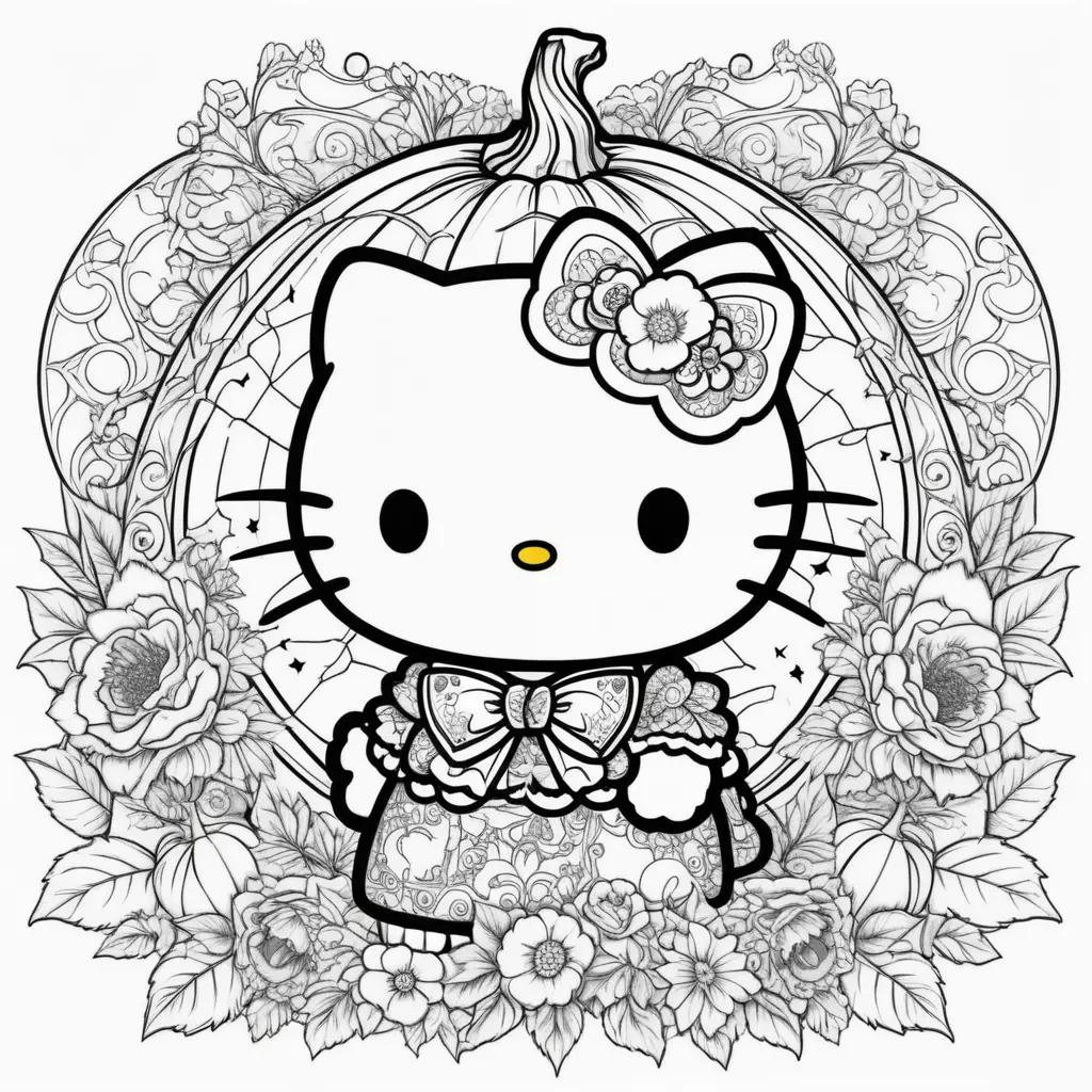 Hello Kitty Halloween Coloring Pages