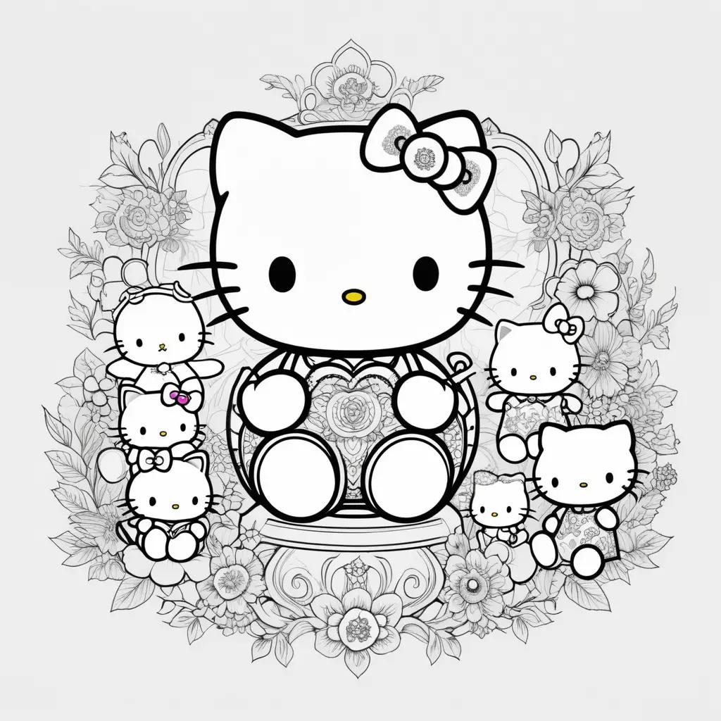 Hello Kitty and friends coloring pages