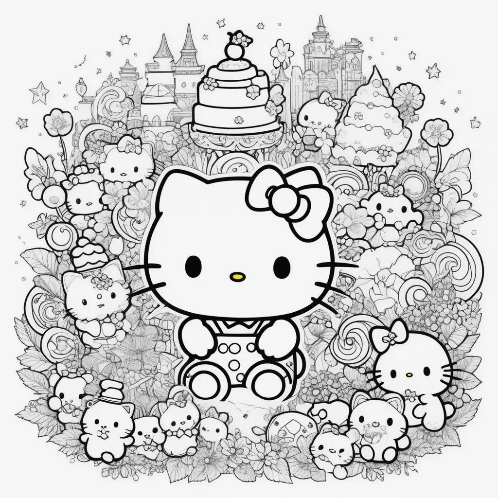 Hello Kitty coloring pages of all kinds