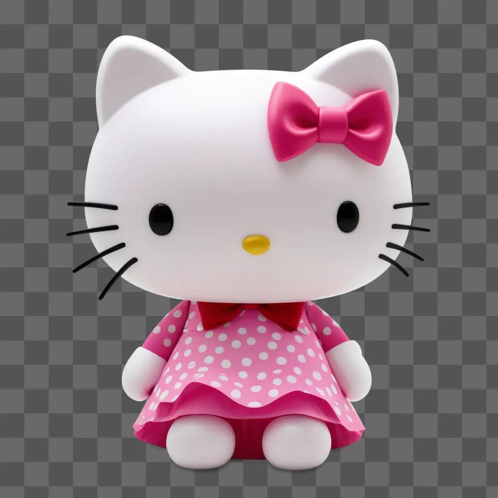 Hello Kitty in pink bow and dress