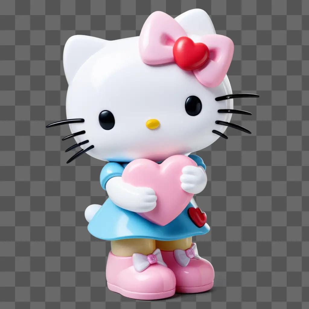 Hello Kitty kiss doll holds a heart