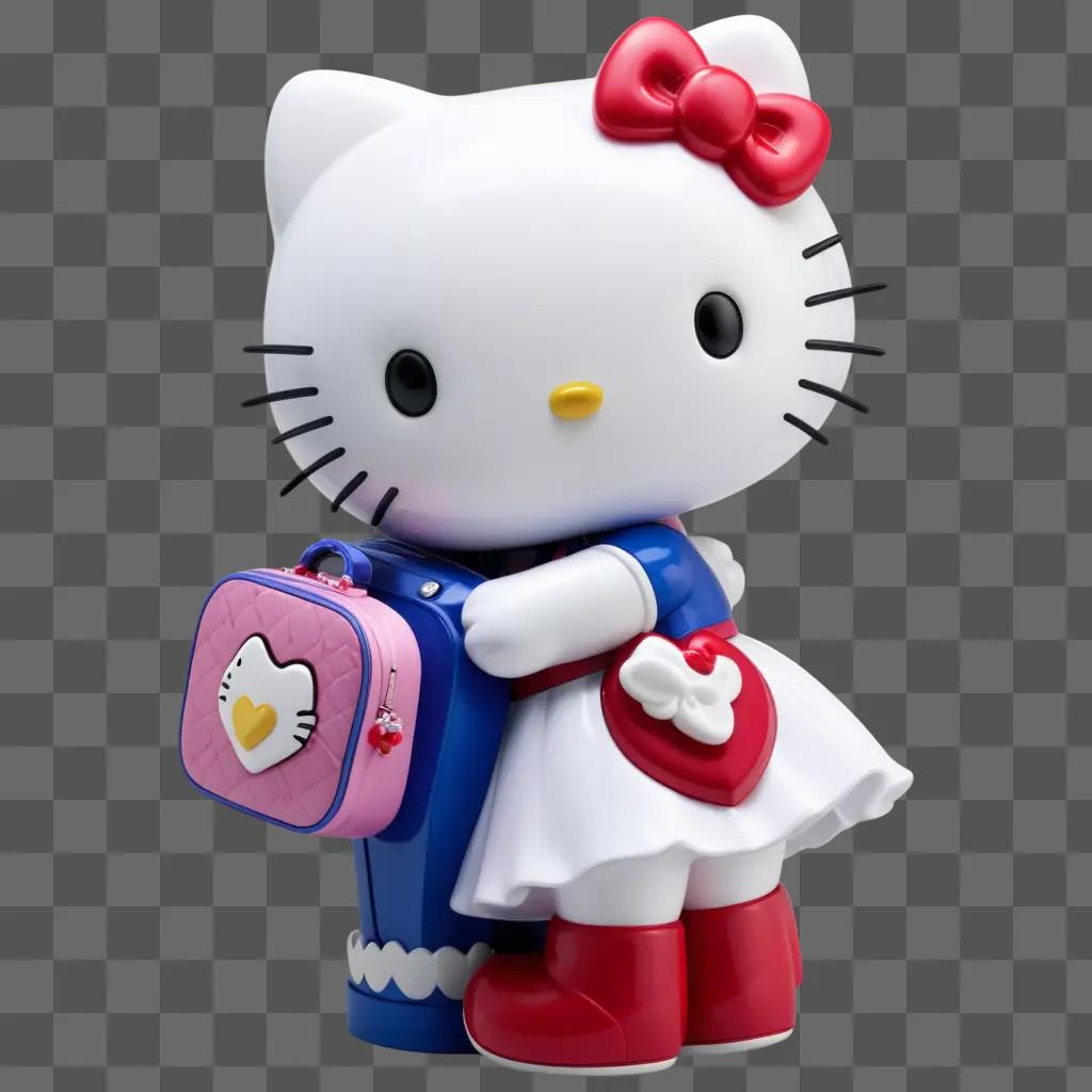 Hello Kitty kisses a stuffed animal