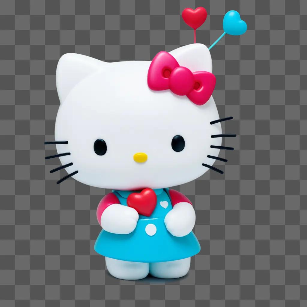 Hello Kitty kisses with a blue dress and bow