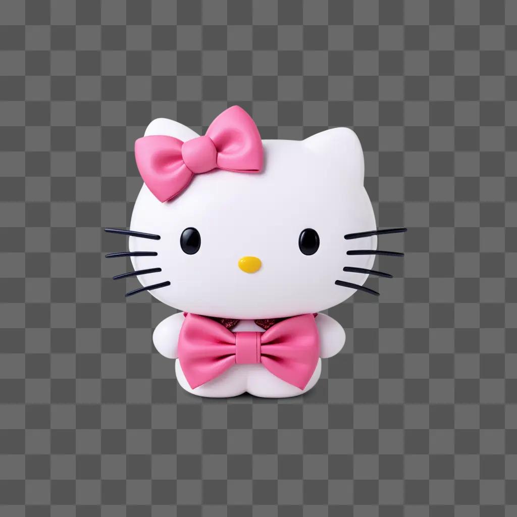 Hello Kitty with pink bow on pink background