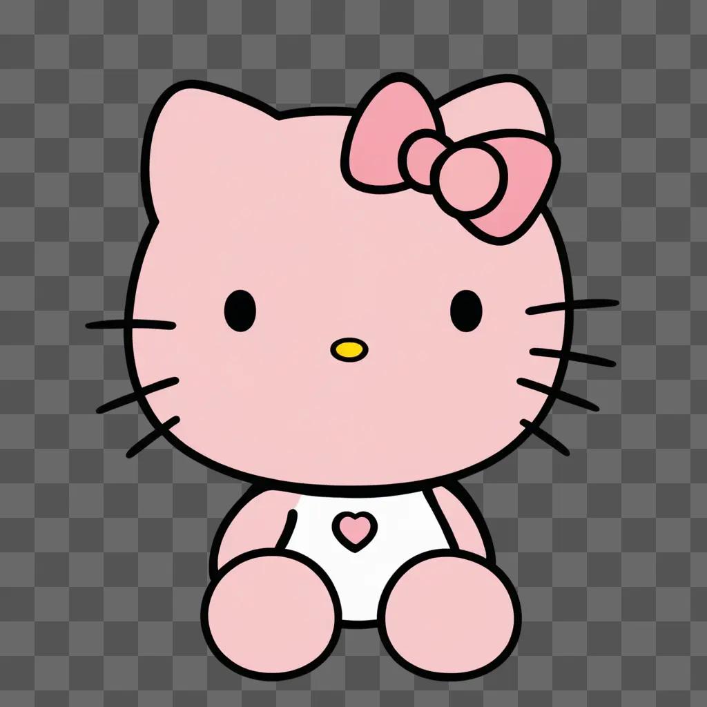 Hello kitty pink cartoon sitting on a pink background