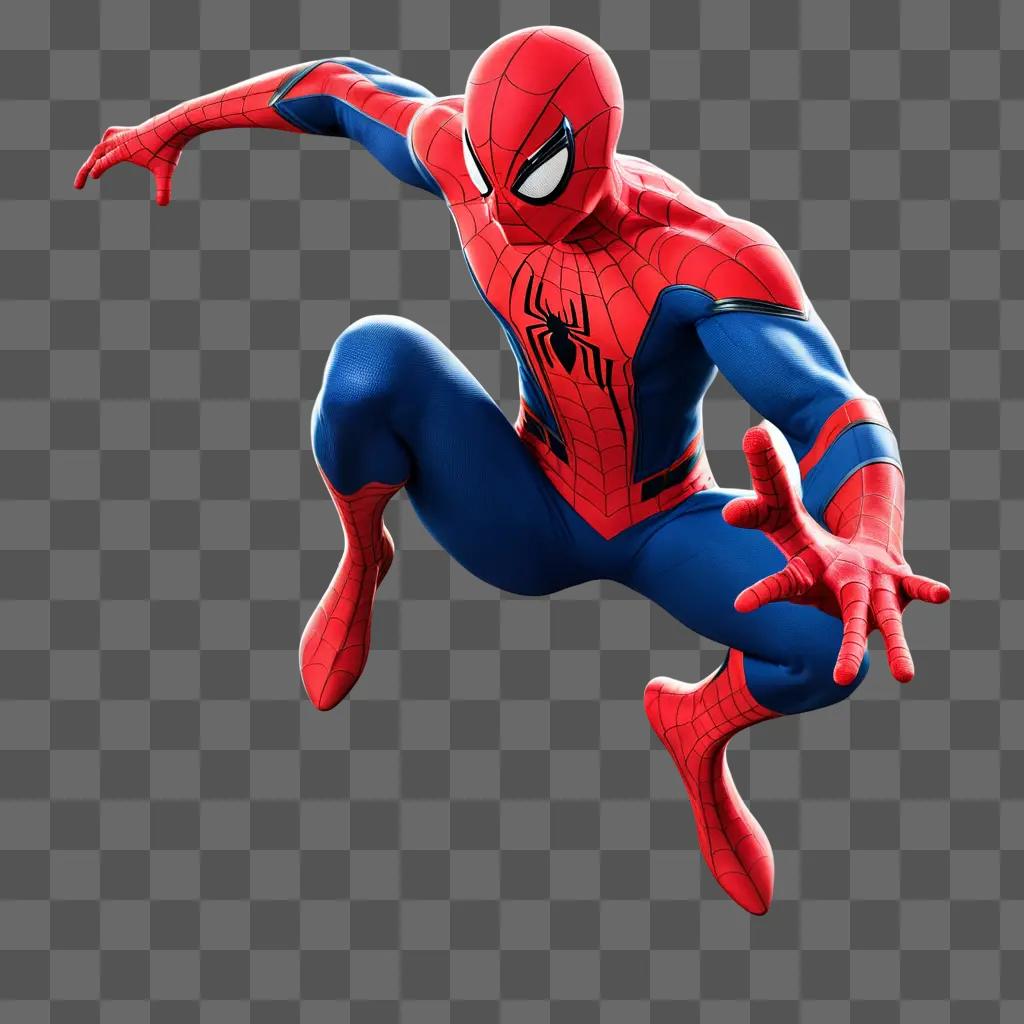 High-resolution Spider-Man posing on a red background