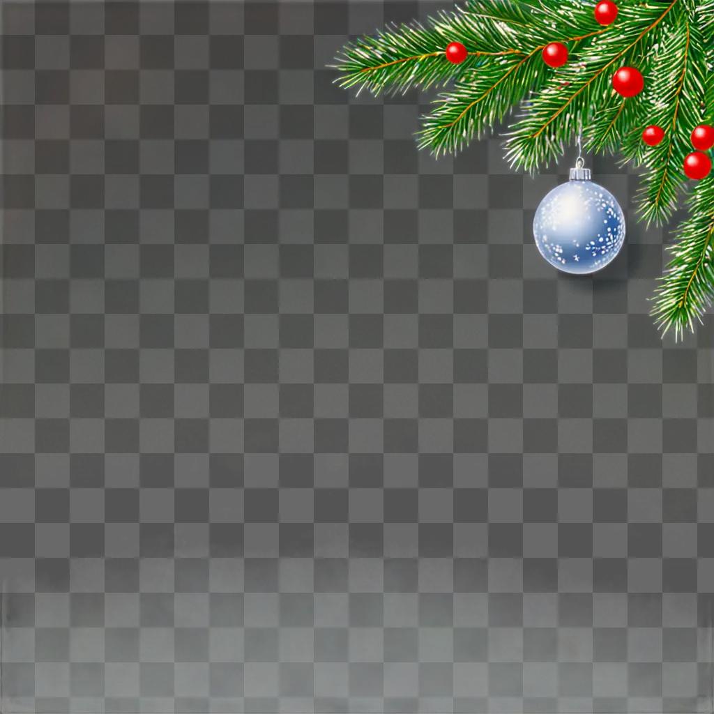 High-resolution christmas background with pine and red berries