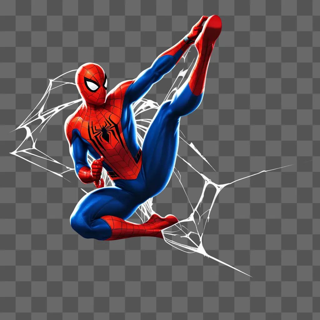 High-resolution digital rendering of Spiderman in action