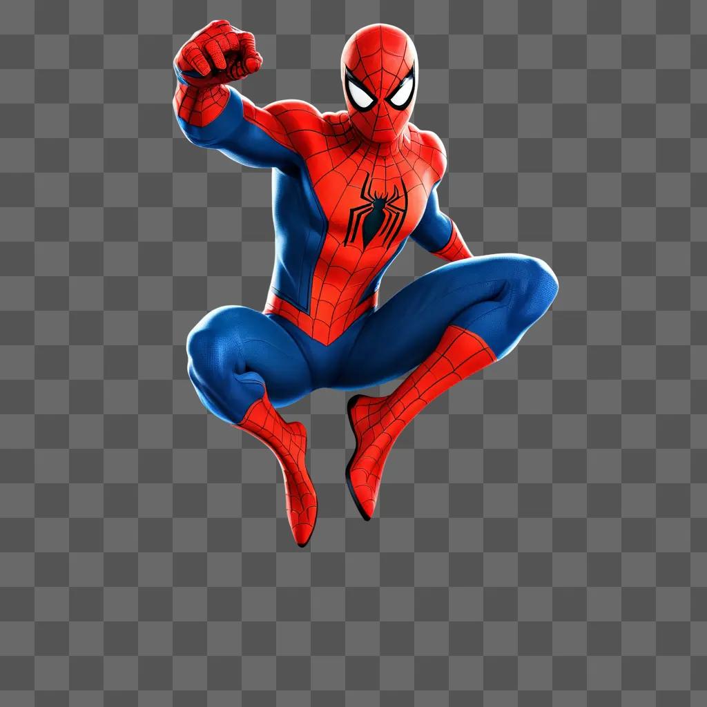 High resolution image of Spiderman in a purple background