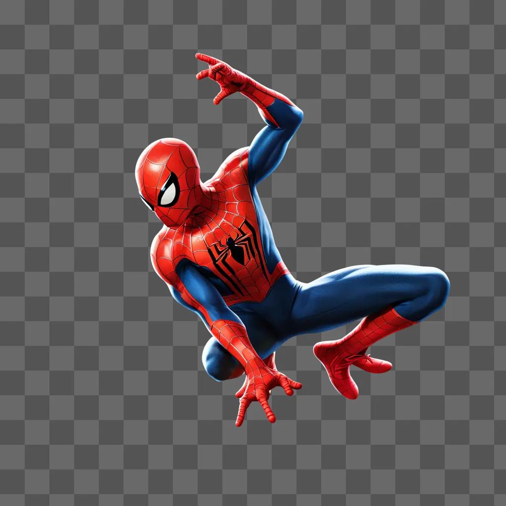 High resolution image of Spiderman on a red background