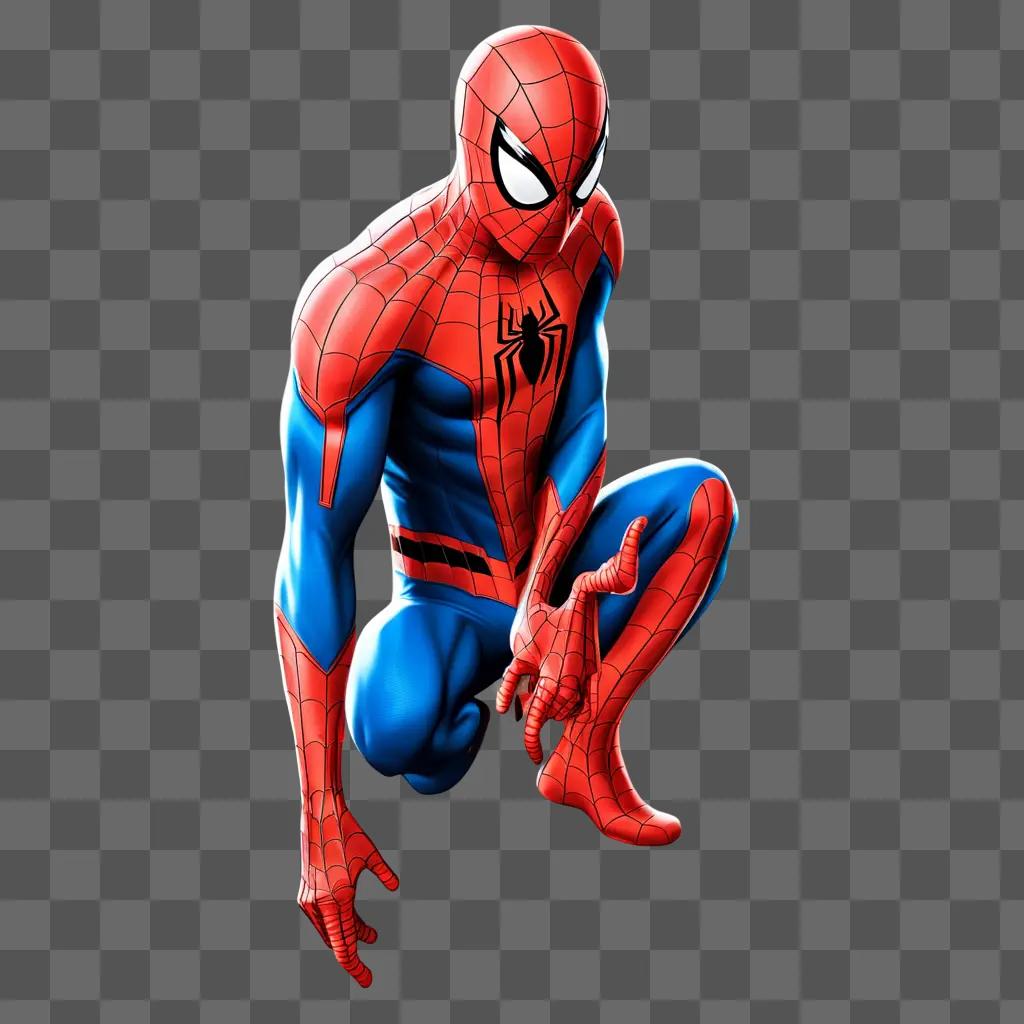 High resolution image of a spiderman in a red and blue suit