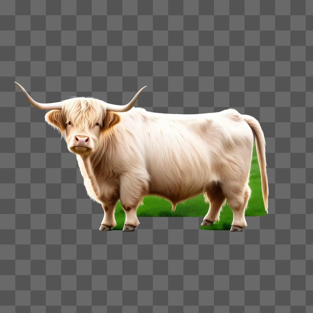 Highland cow in a bright, stylized image