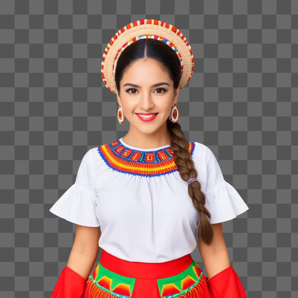 Hispanic woman wearing traditional clothing posing for a picture