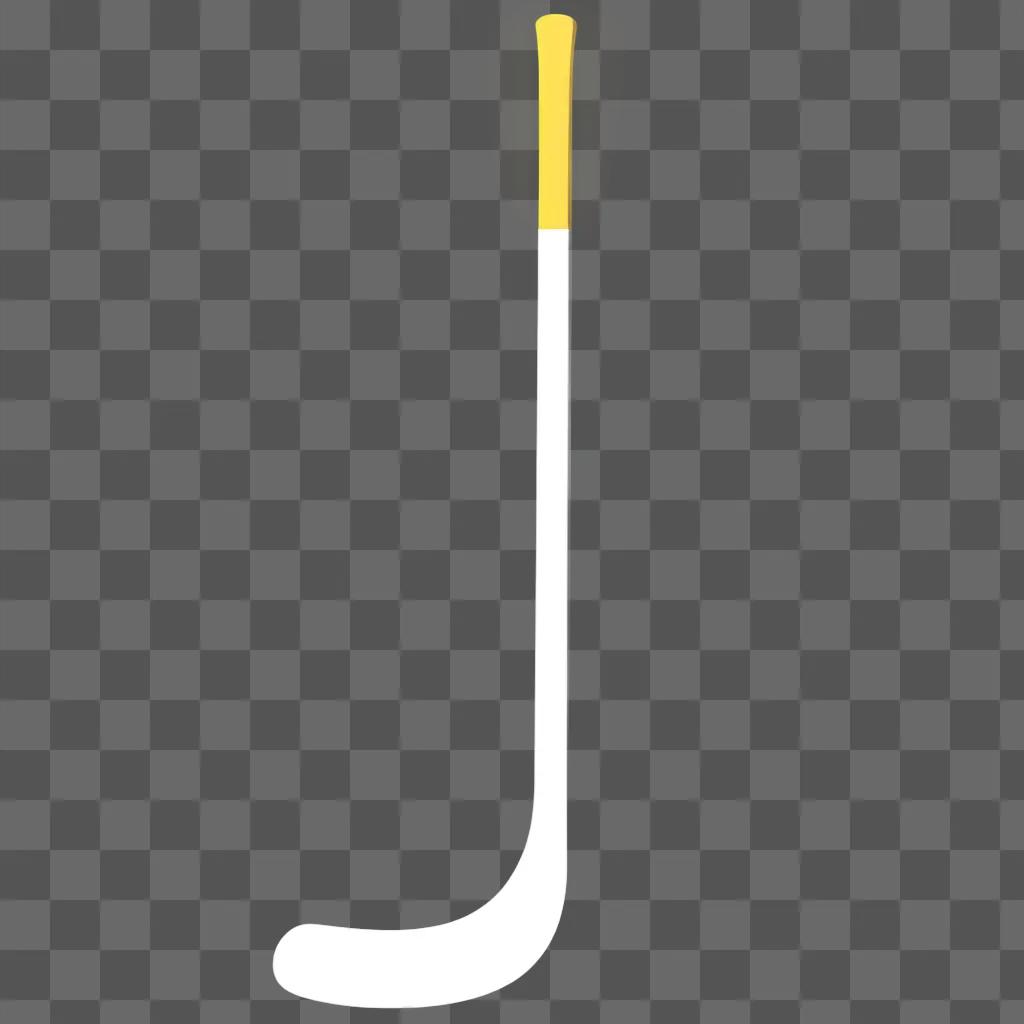 Hockey stick clipart in a white and yellow color scheme