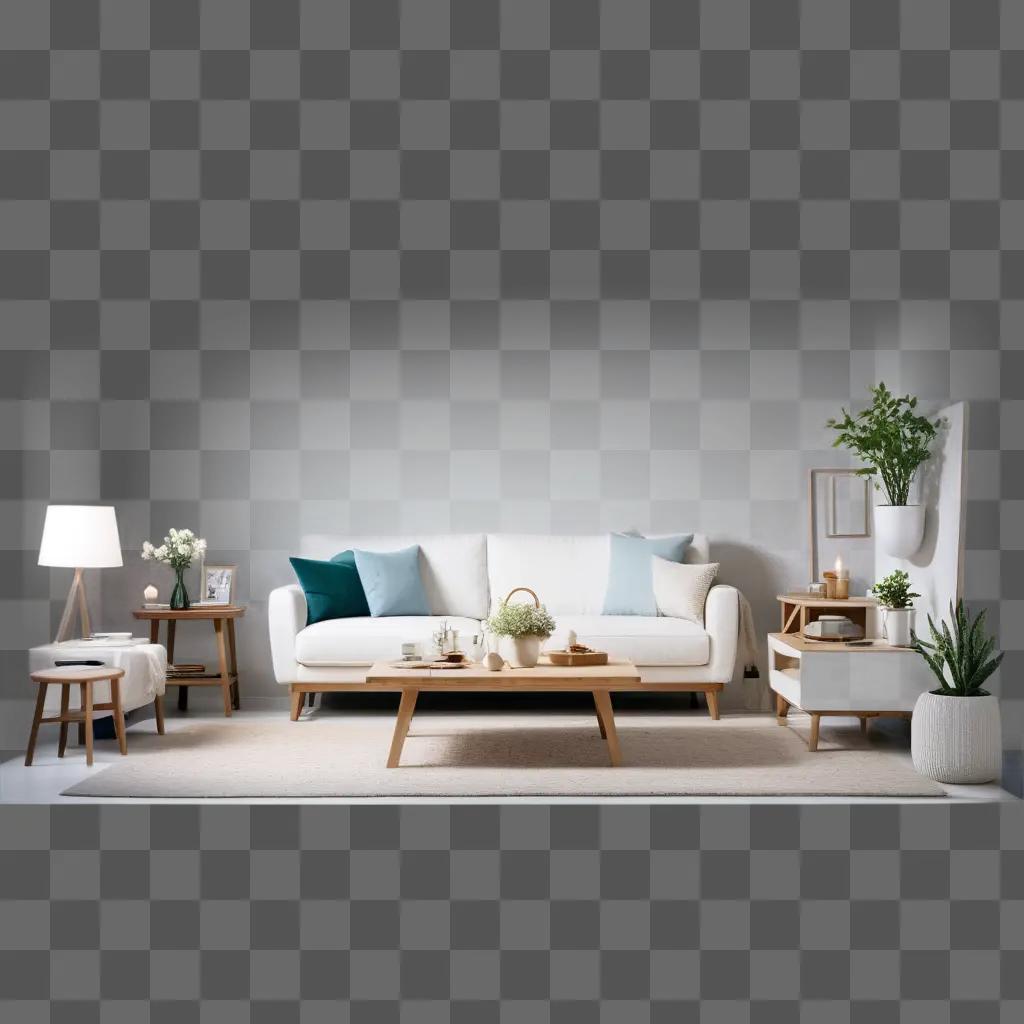 Home sweet home is a picture of a white living room with wooden furniture