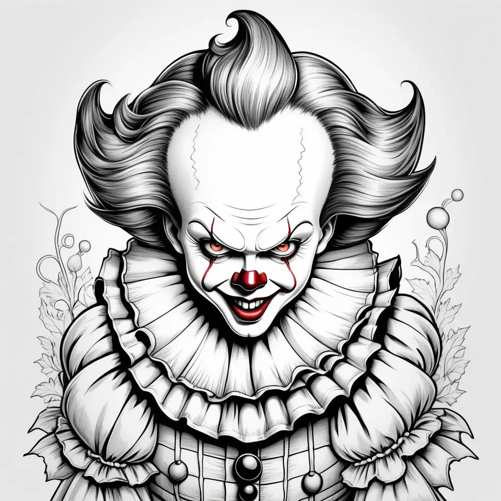 Horror coloring pages of Pennywise from It