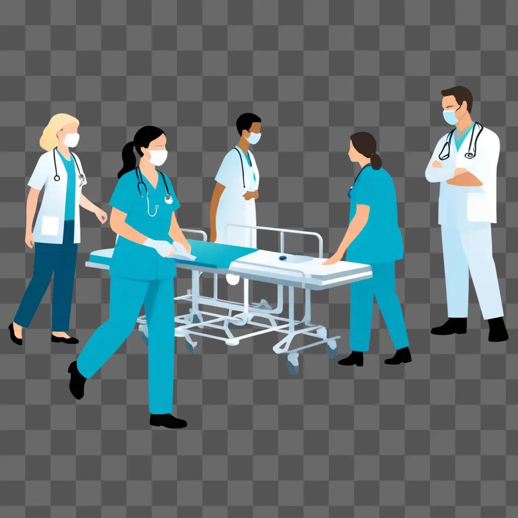 Hospital staff in medical clipart