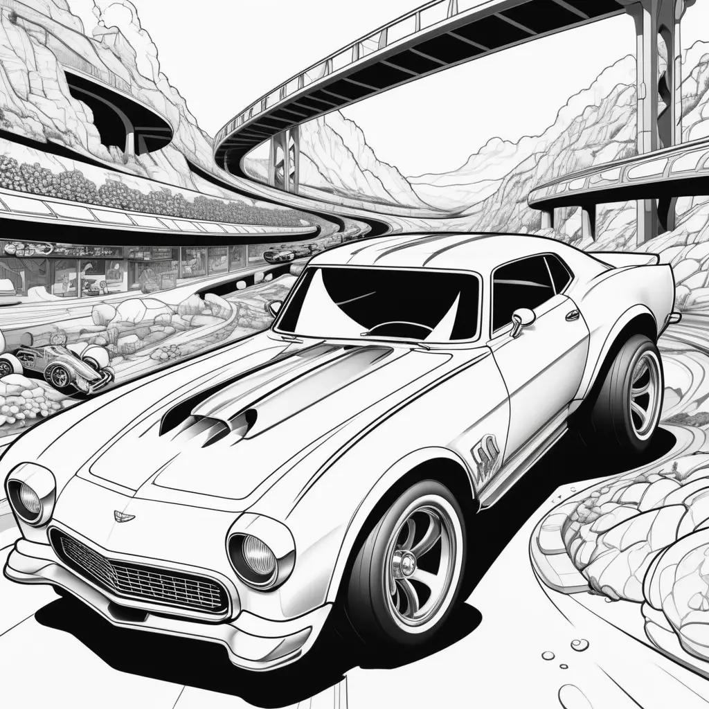 Hot Wheels Coloring Pages: A Black and White Car