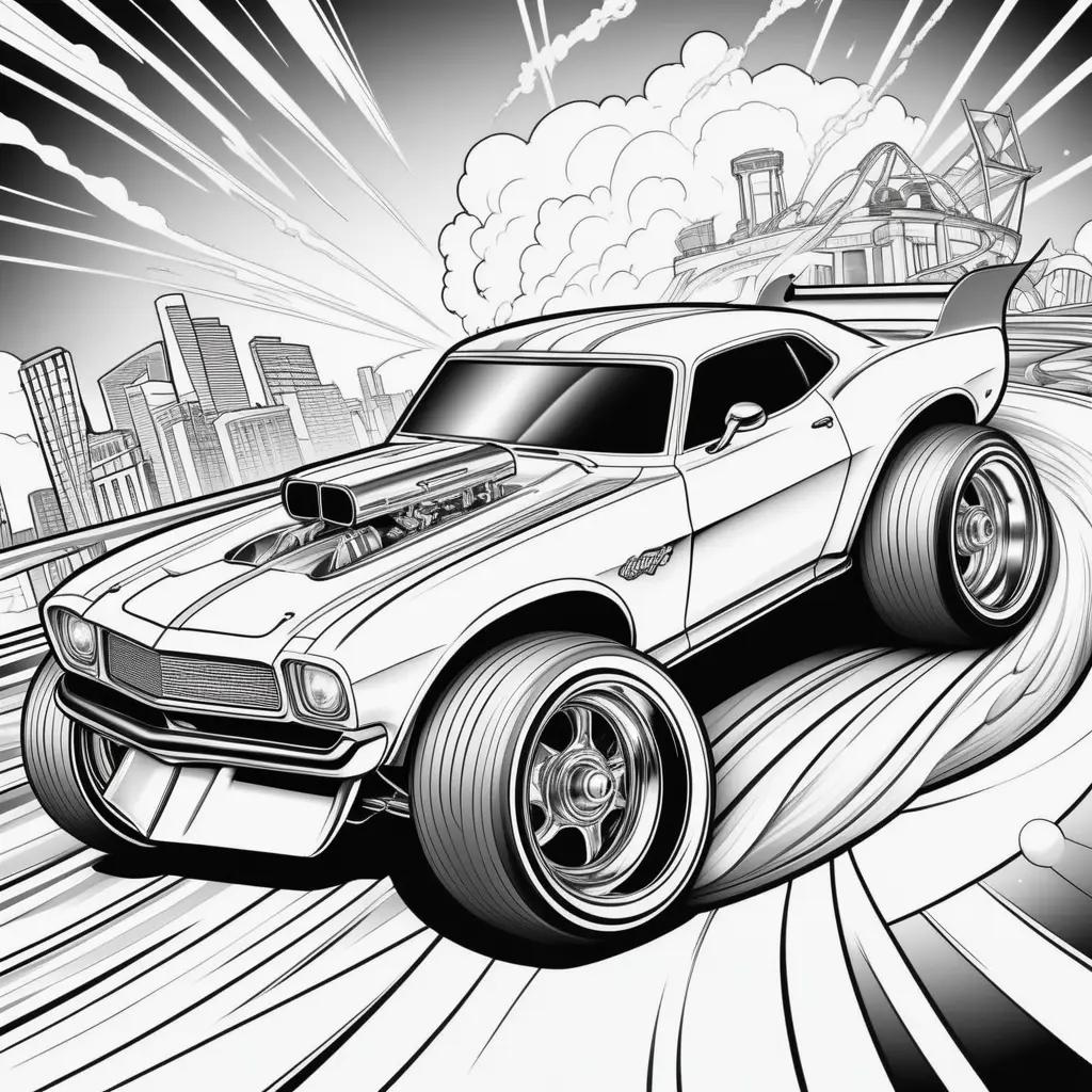 ホットウィールのぬりえ:漫画の車のぬりえブック