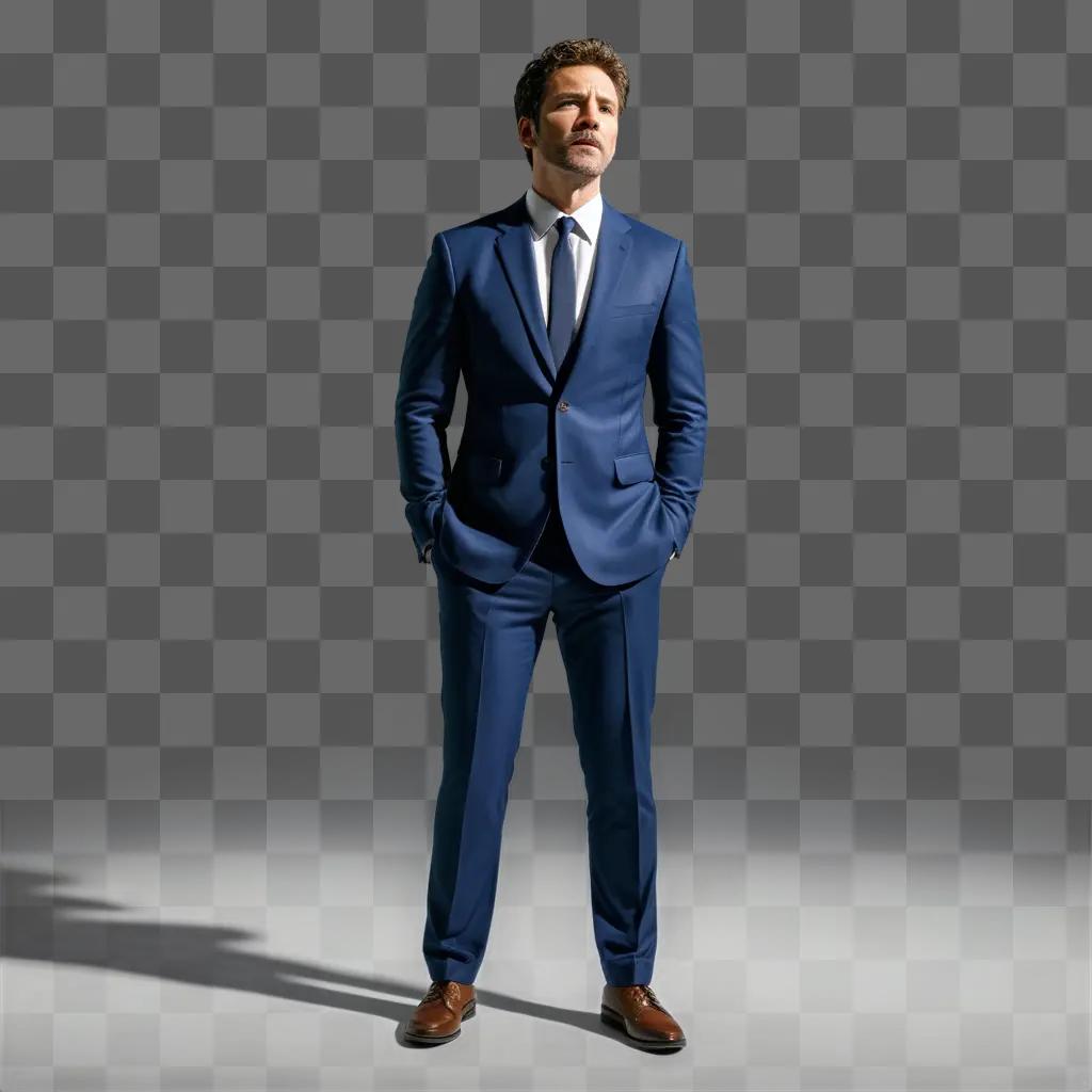 Hugh Jackman in a blue suit