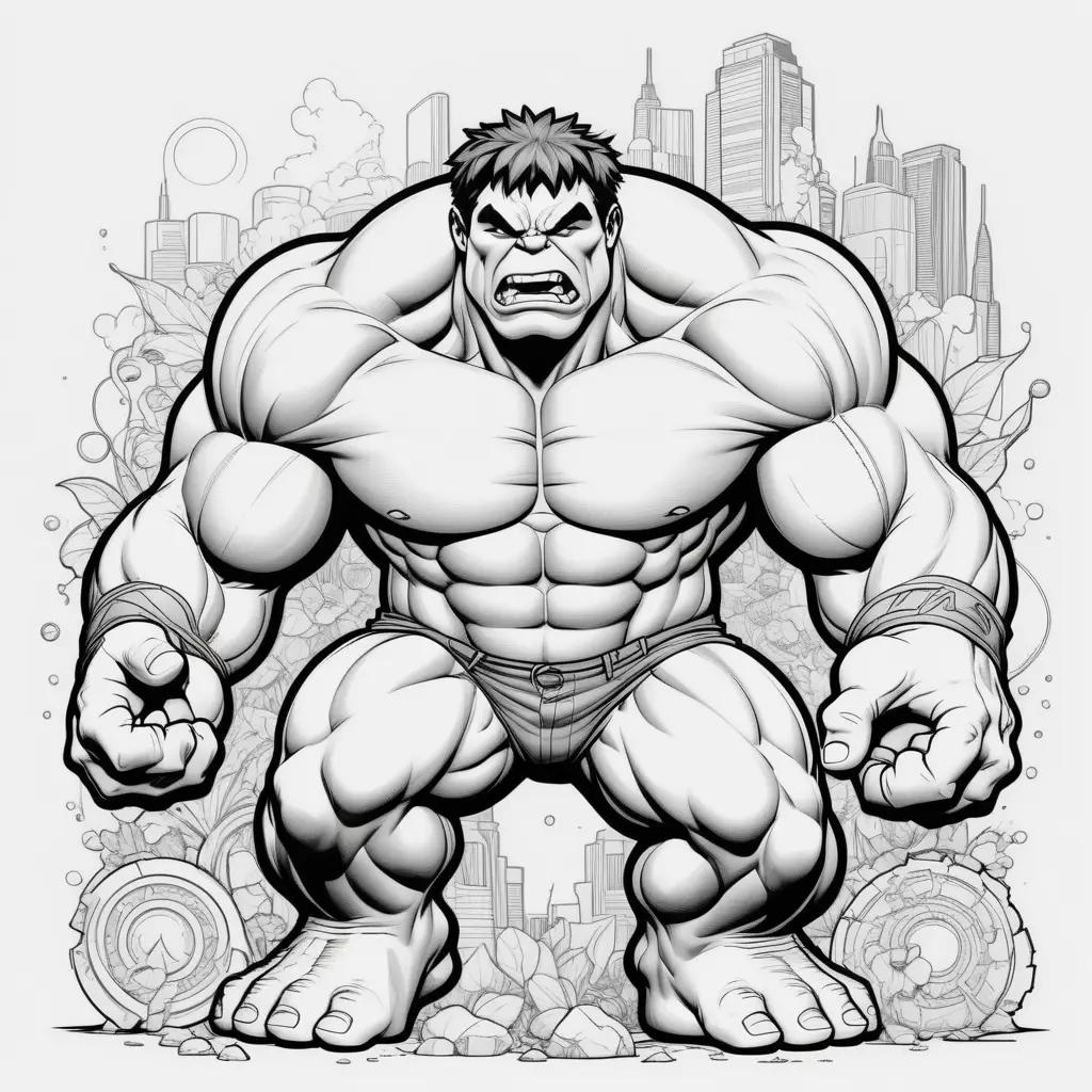 Hulk Coloring Pages: A Marvelous Black and White Marvel