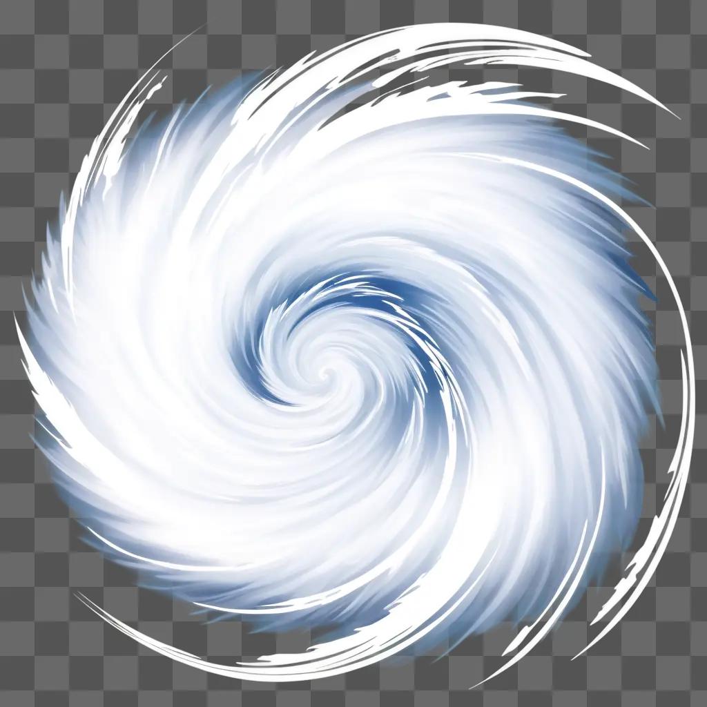 Hurricane in blue and white with swirl