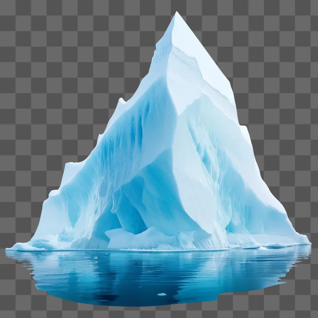 Iceberg transparent against blue background