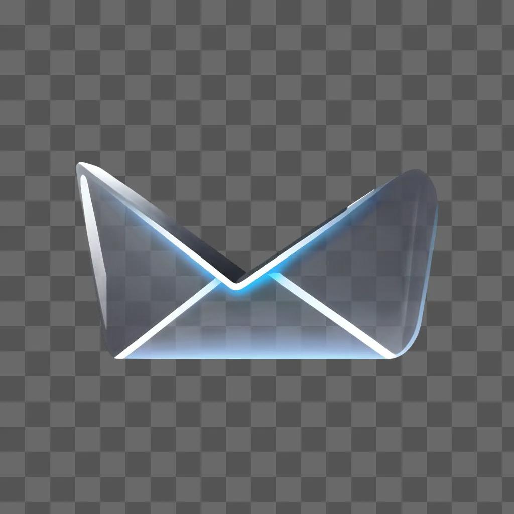 Icon of an envelope in blue and white on a blue background