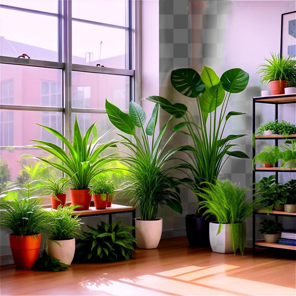 Indoor plants create a green atmosphere in the house