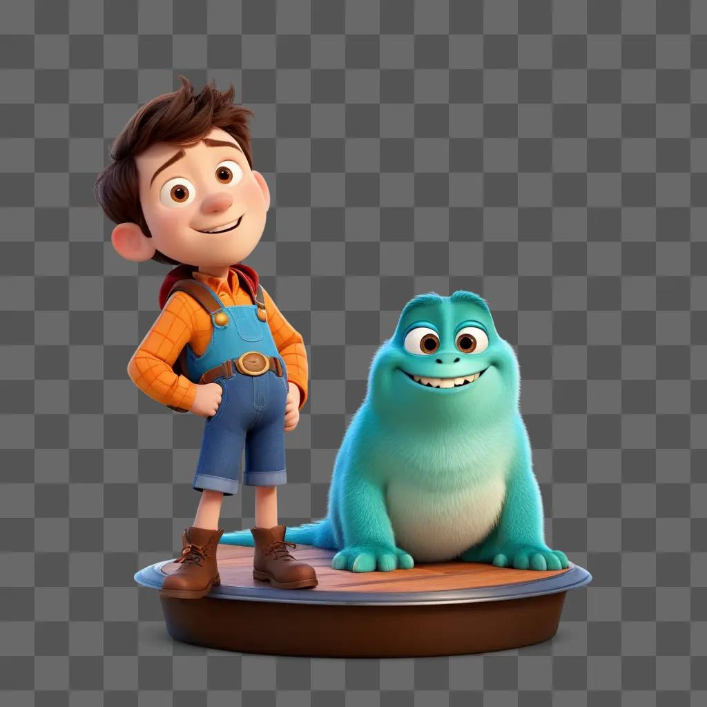 Inside Out Pixar character with blue friend