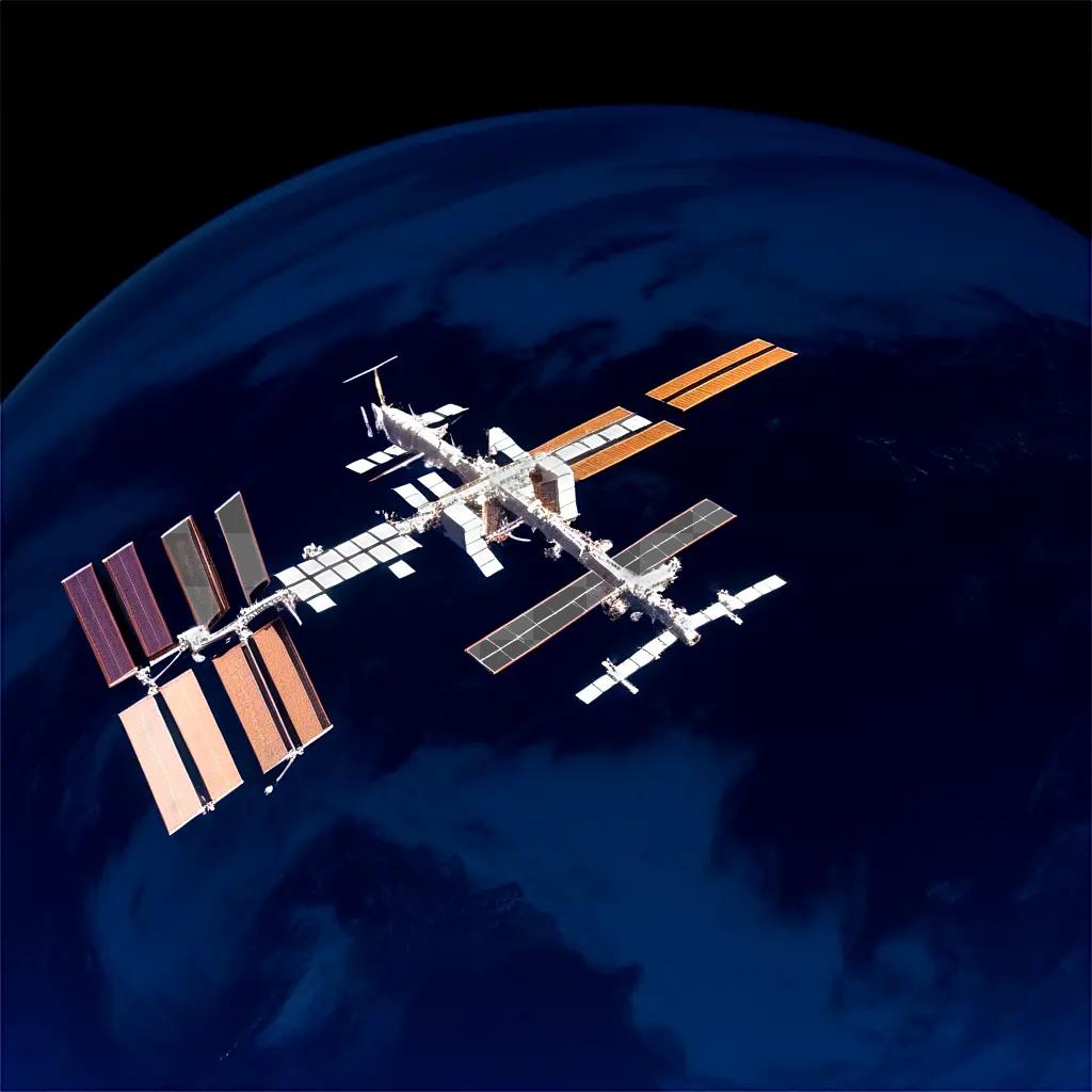 地球を周回する国際宇宙ステーション