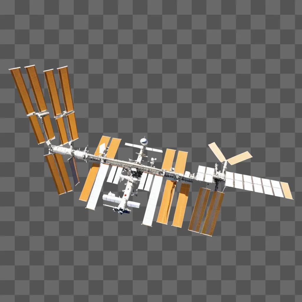 4つの翼と2つの尾翼を持つ国際宇宙ステーション
