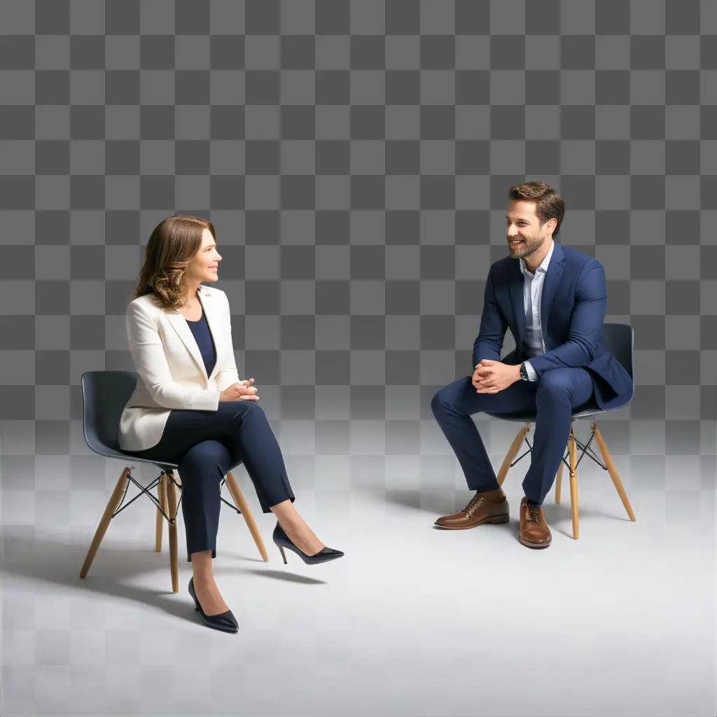 Interview with a woman and a man in a studio