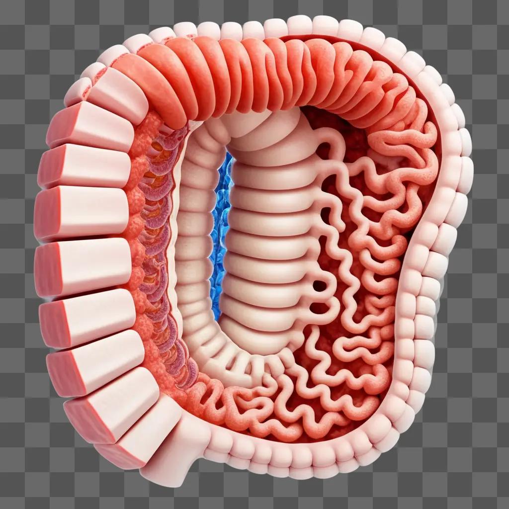 Intestine showing the different layers of the body