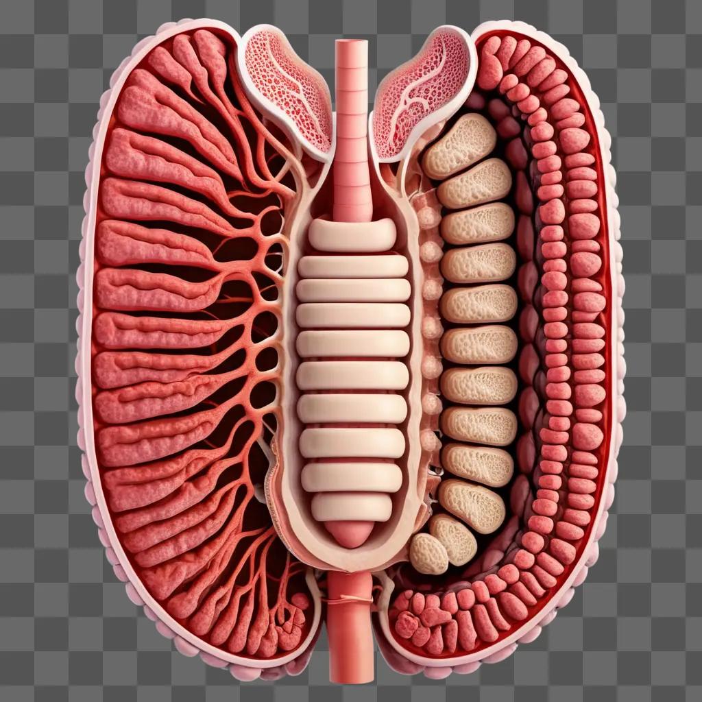 Intestine with tiny cells and white mucus