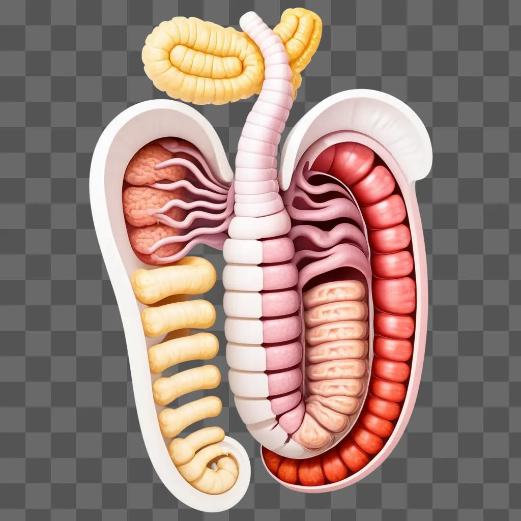 腸は、食べ物を口から胃に運ぶ長い管です