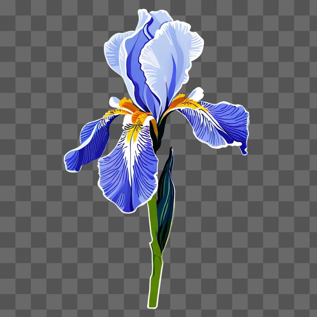 鮮やかな色と光の反射で描くアイリスの花