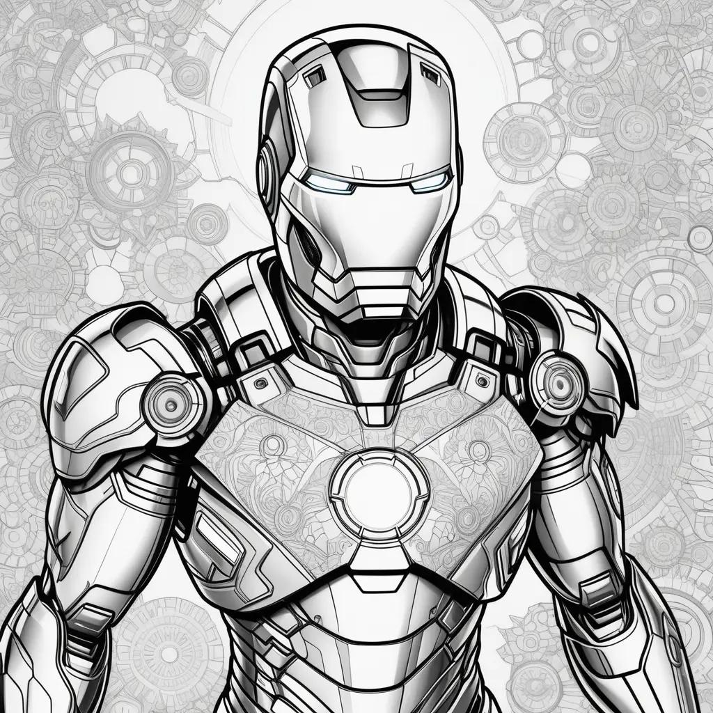 Iron Man Coloring Page: A Man With a Shield on His Chest