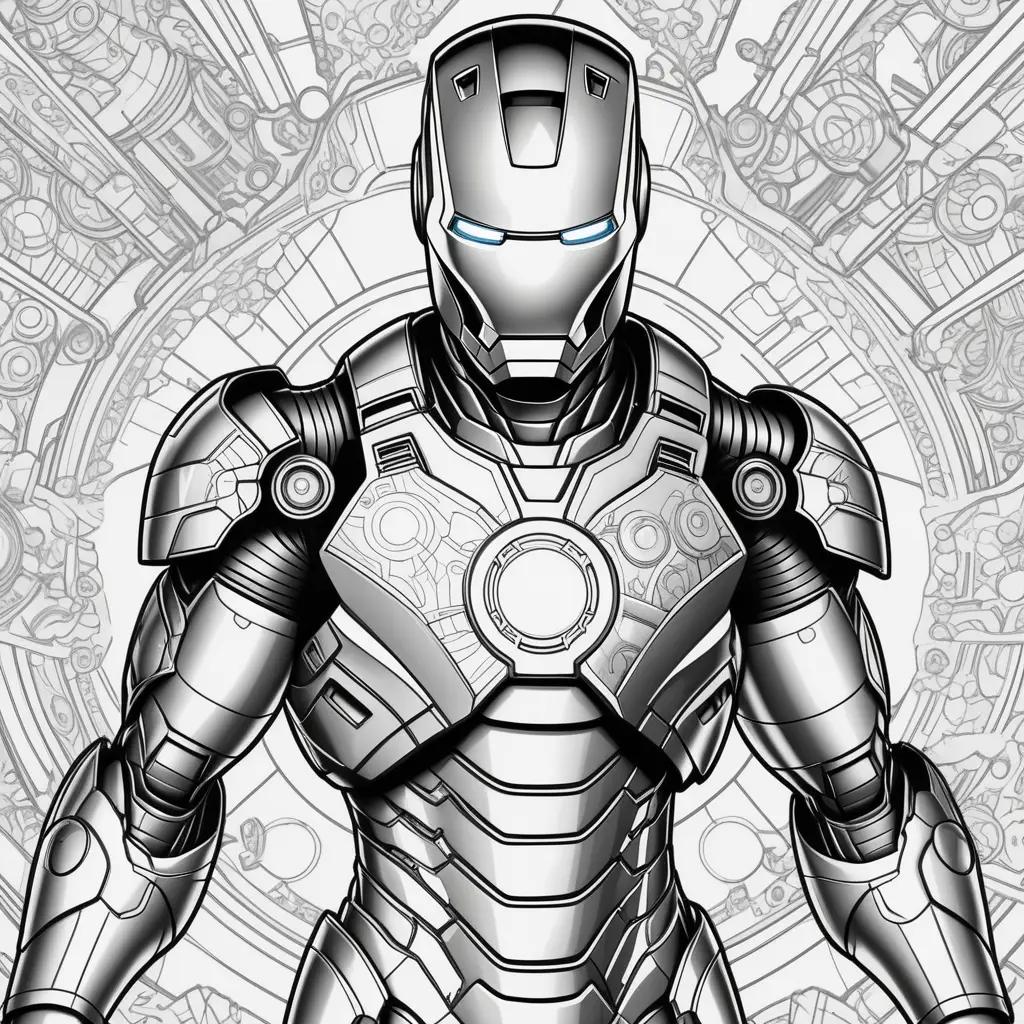 Ironman coloring page: a warrior in a suit of armor