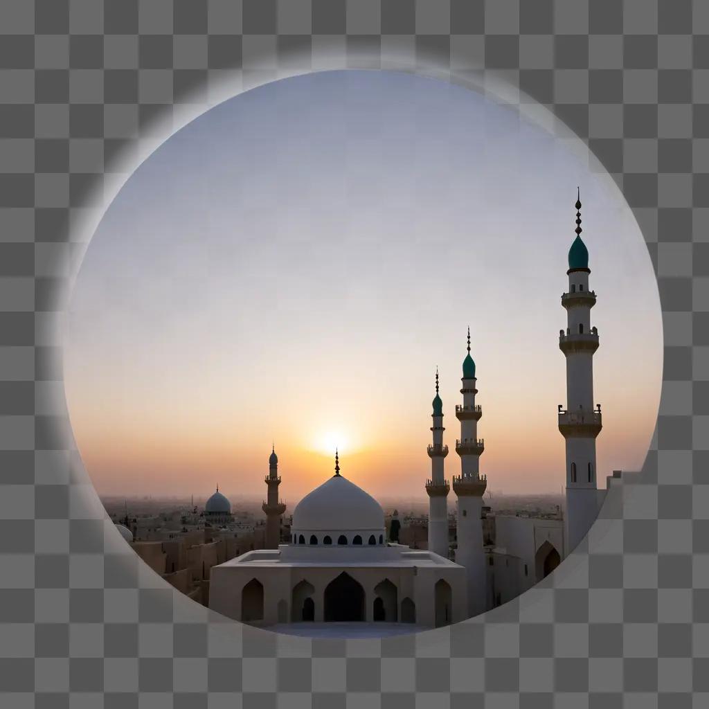 Islamic architecture in the sunset