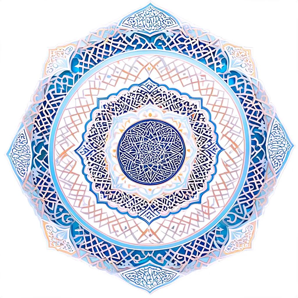 Islamic pattern in a white circle