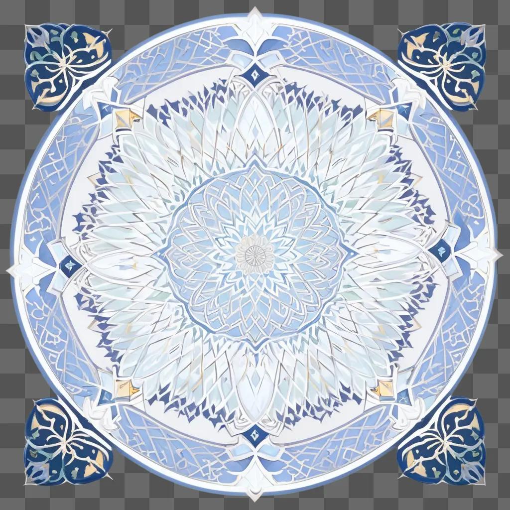 Islamic pattern with blue and gold colors