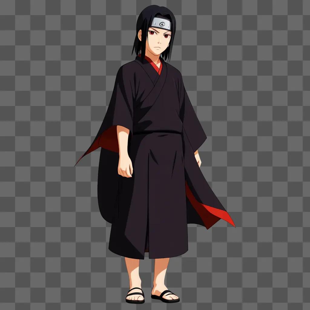 Itachi, the ninja, stands alone in the darkness